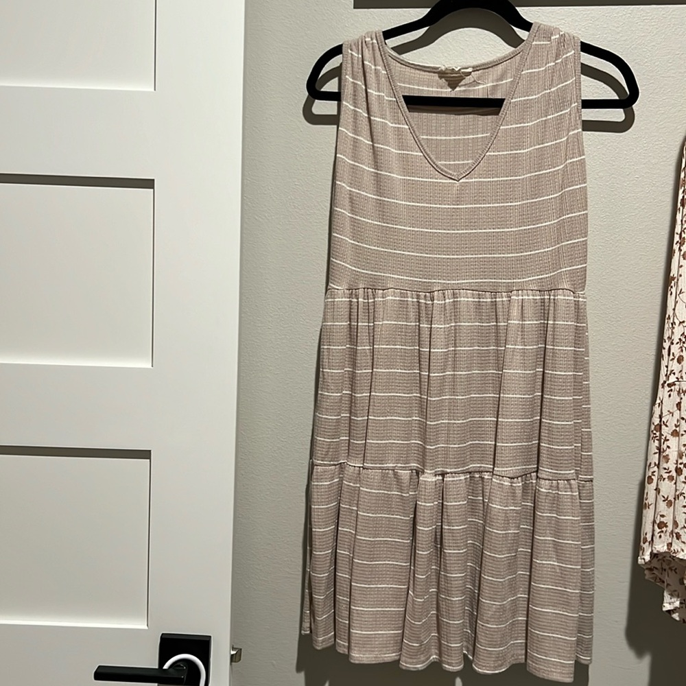 Cream stripe dress